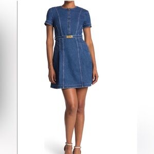 Tory Burch Nadia Denim Belted Dress 8